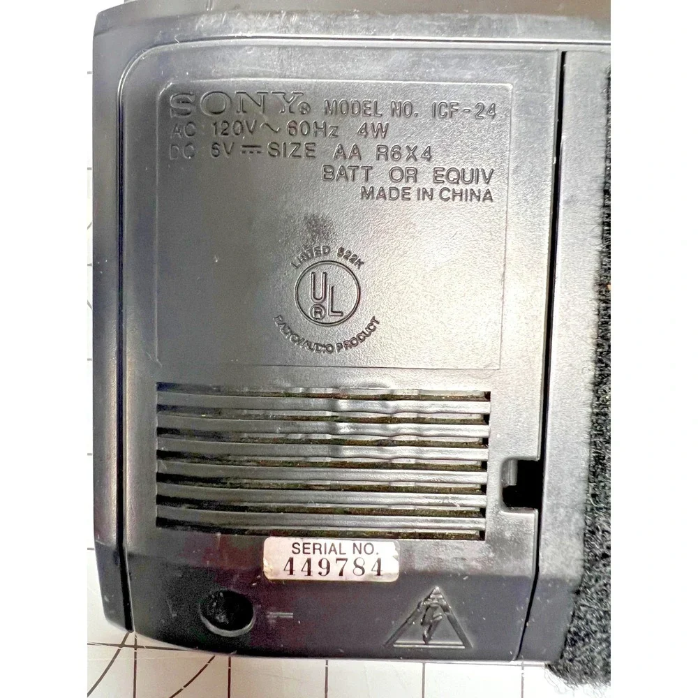 Sony ICF-24 Portable AM/FM Radio AC Battery Powered Tested Antenna Works